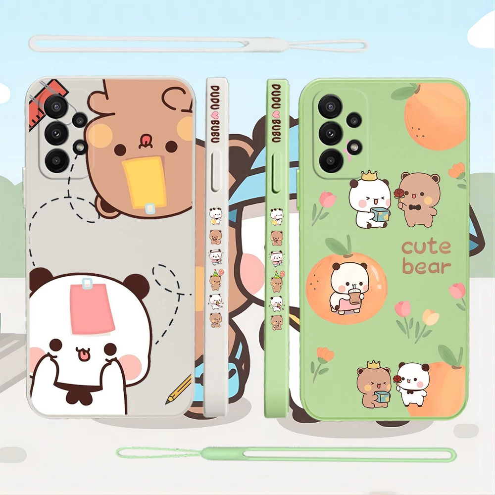 Cute DUDU BUBU Bear Phone Case For Samsung Galaxy S24 S23 S22 S21 S20 S10 S9 Note 20 10 Ultra Plus Pro FE 4G 5G Cover