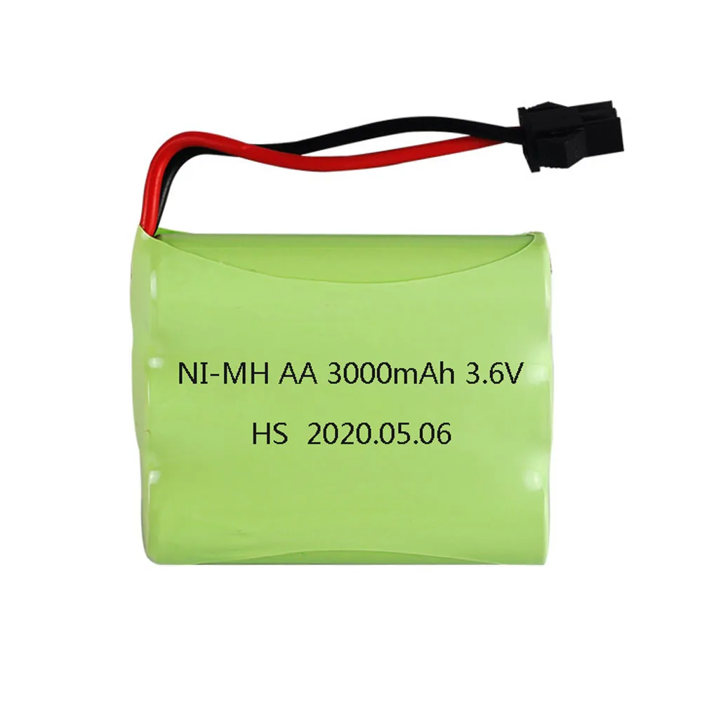 3.6V 3000mah AA NI-MH Battery Pack with Charger For RC Car Robots Tank Train Gun Boat parts AA 3.6v 2400mah Rechargeable Battery