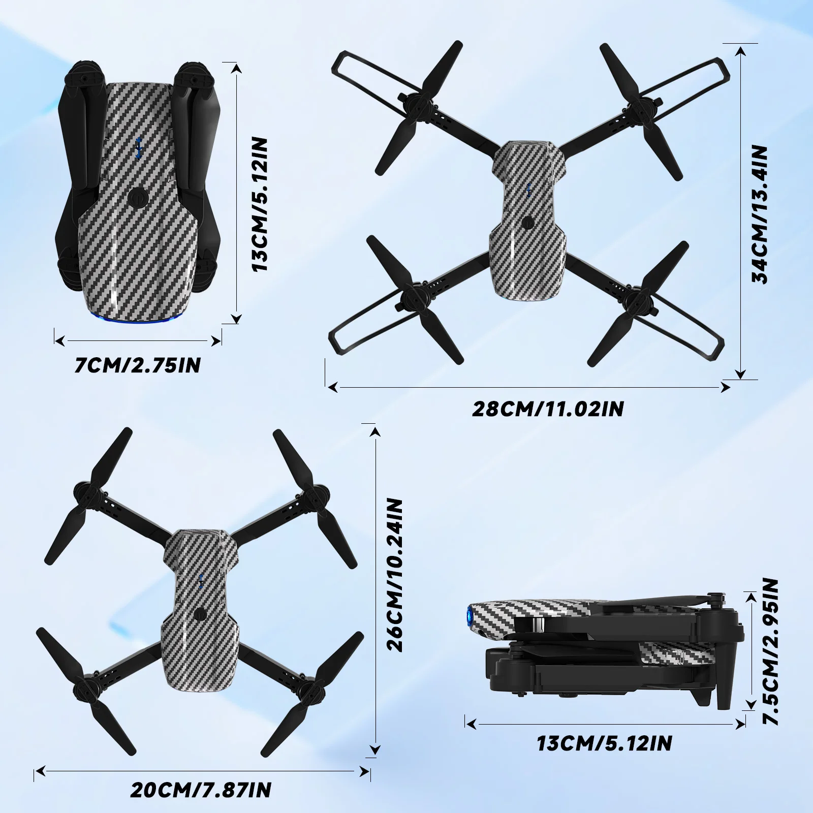 Beginner-friendly foldable remote-controlled drones with cameras, available in multiple models, make an excellent birthday gift
