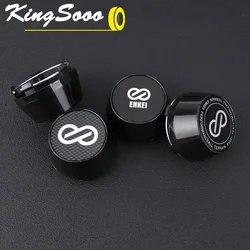 4PCS Universal Wheel Center Cap Clip 56mm ENKEI Racing Emblem Sticker Sport Rim Caps Wheel Cover Hub Cap Black & Silver