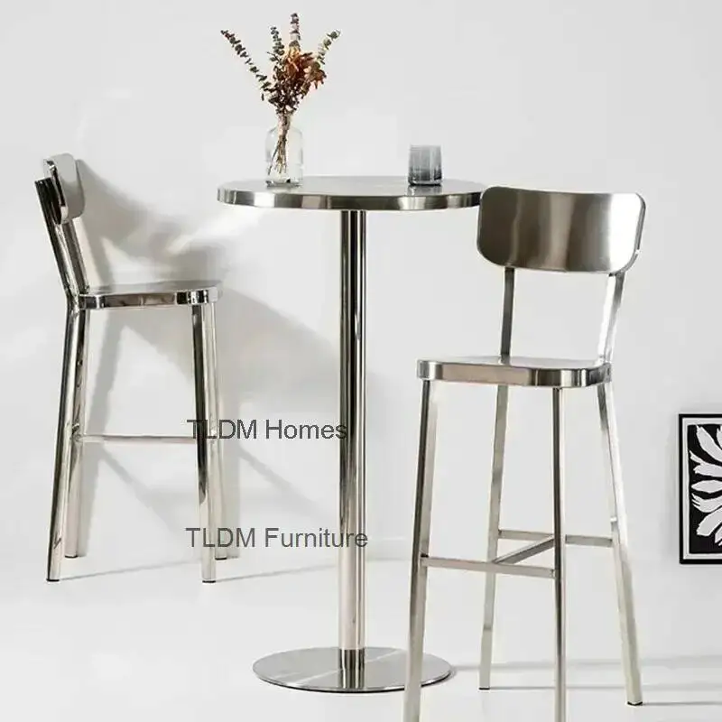 

Барные стулья из нержавеющей стали, дизайнерские металлические барные табуреты для кухни и ресторана, итальянская мебель, высокие минималистичные стулья
