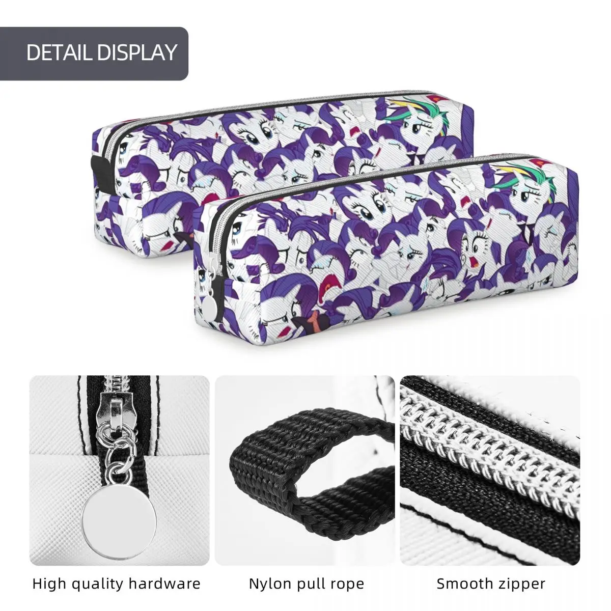 Fun Rarity Mess Pencil Case Ponies Friendship is Magic Pencil Pouch Pen Kids Big Capacity Bag Office Gift Stationery