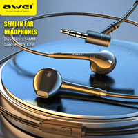 Awei PC-7/PC-7T Wire-controlled Earphone 3.5 mm / Type-C In-ear With Microphone Hands-free Calling Headphone For Xiaomi Samsung