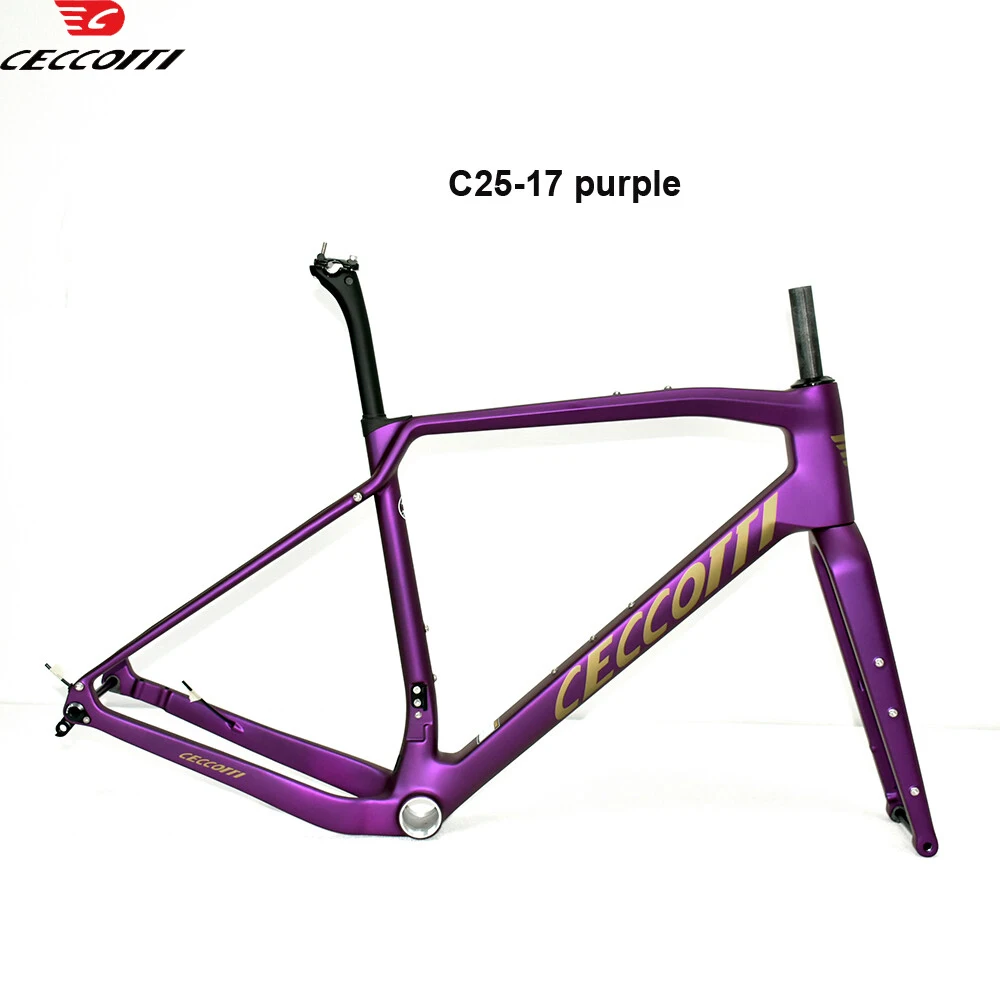 CECCOTTI T1000 Carbon Frame, geschikt voor 700C*50C, T47 draad BB fietsframe, volledig geïntegreerde kabels, gravel fiets frameset