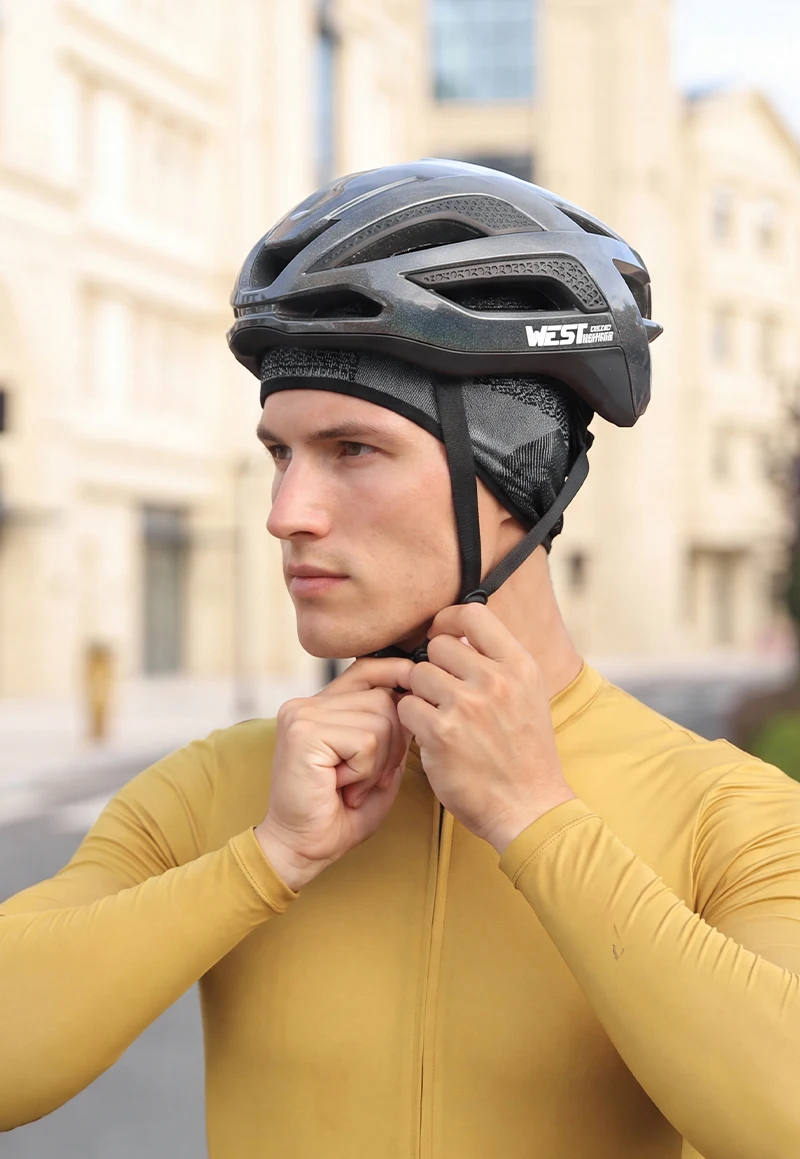 WEST BIKING Fahrradkappe Helmfutter Atmungsaktive Strickmütze Winddichter Ohrenschutz MTB Rennrad Kopfbedeckung Frühling Herbst Skull Cap – Detail 8