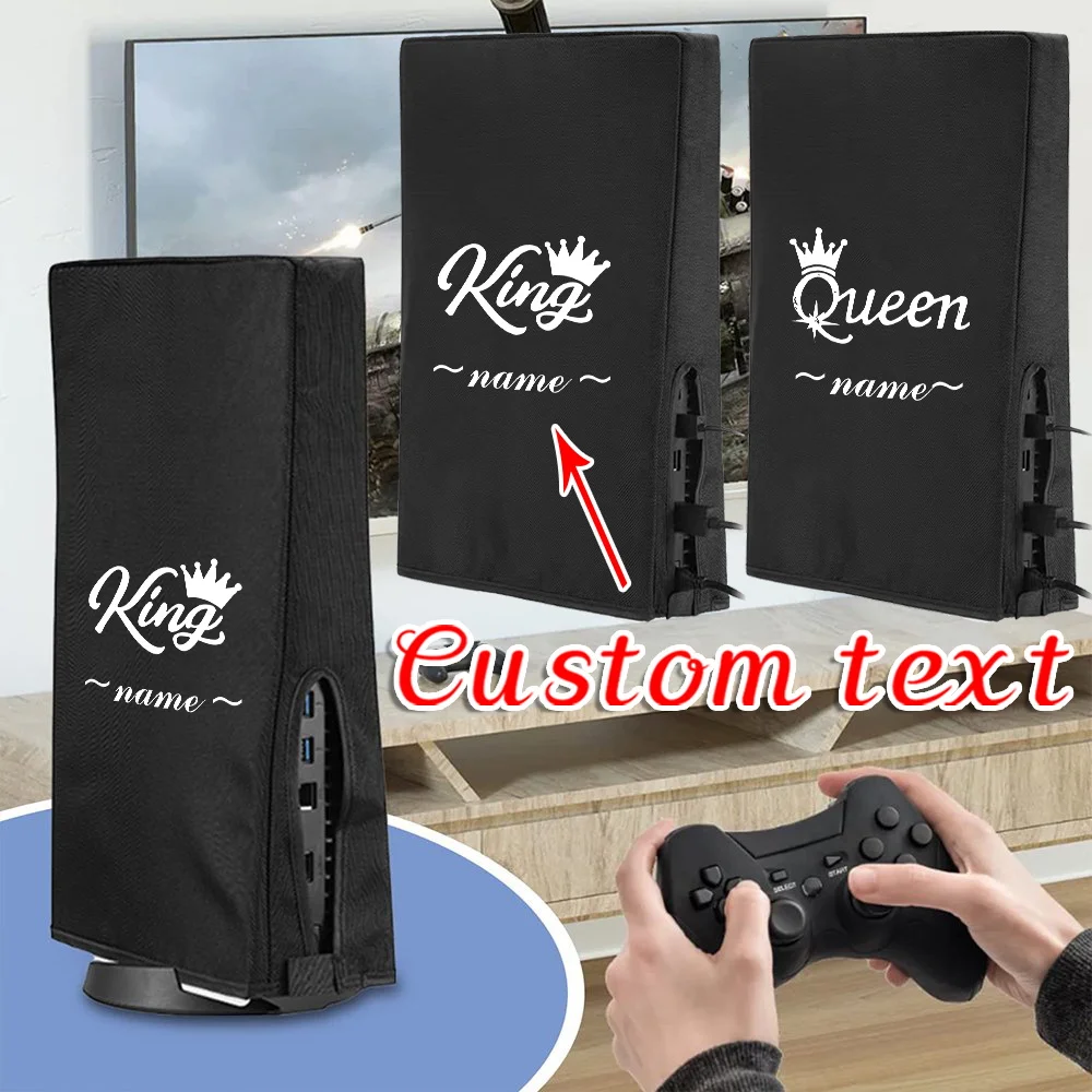 

Custom Name Black PS5 Gaming Console Dust Cover Protective Cover Waterproof and Dustproof Shell Protective Cover