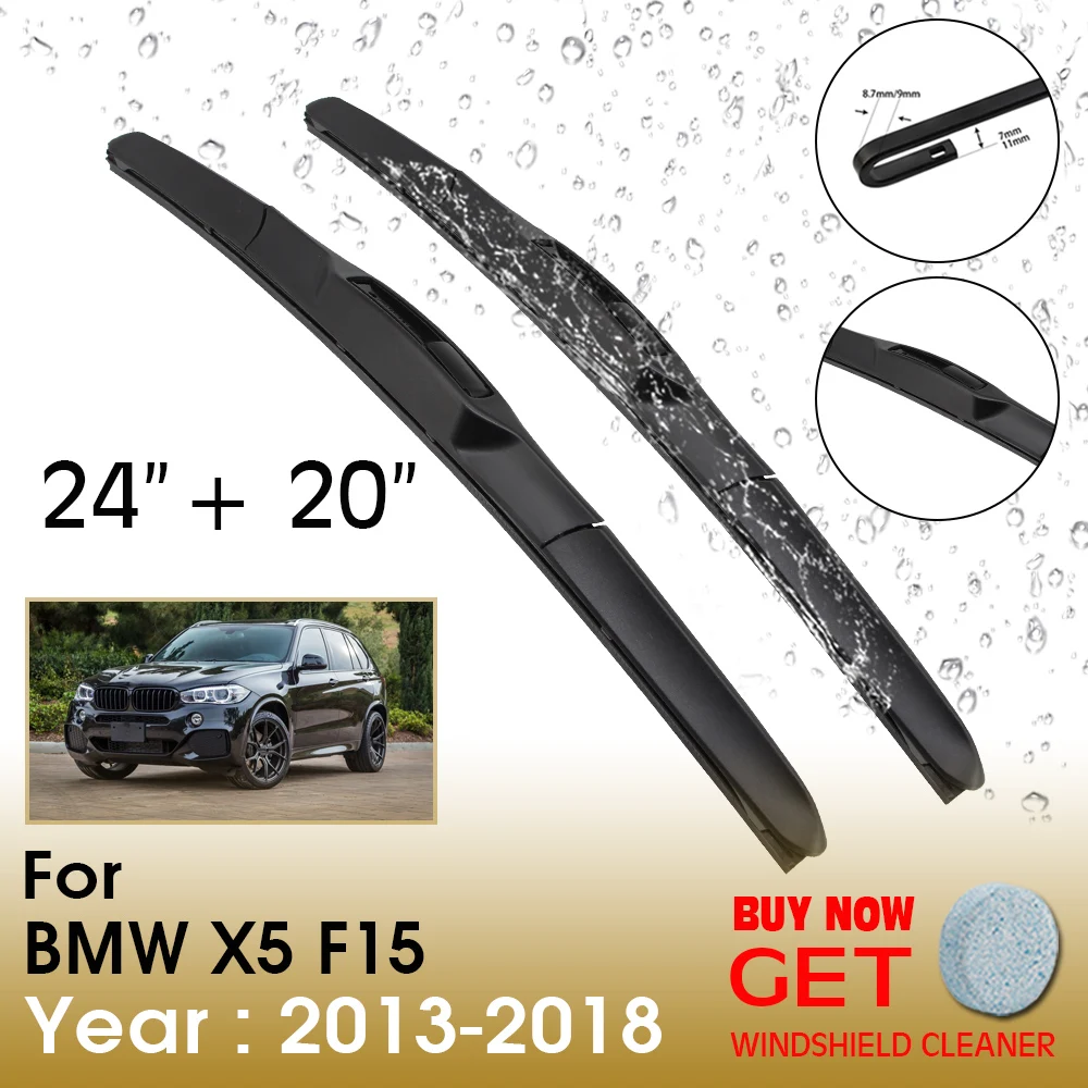 

Car Wiper Blade For BMW X5 F15 24"+20" 2013-2018 Front Window Washer Windscreen Windshield Wipers Blades Accessories