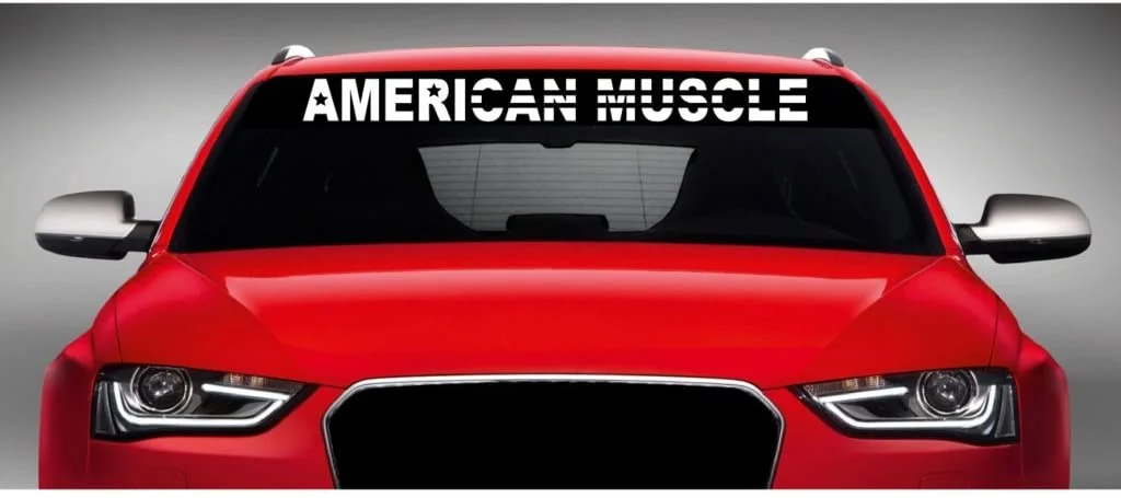 

For Noizy Graphics 40" x 4" American Muscle #1 Flag Car Windshield Sticker Truck Window Vinyl Decal