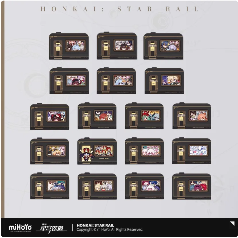 2024 Anime Honkai: Star Rail Pom-Pom Exhibition Center Series Q Version Sticker Pack March 7th Wubbaboo Roaming Test MiHoYo Gift