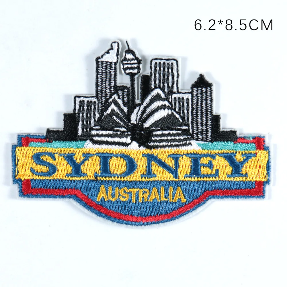 Las Vegas Nevada Sydney Opera House Patch for Jackets  Iron-on Embroidered Patch Applique Sewing Fabric Embellishments Finishes