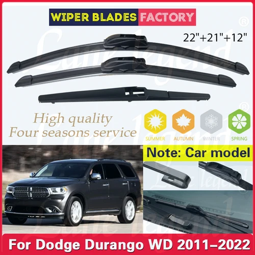 Imagen 1 del producto Juego de limpiaparabrisas delanteros y traseros para Dodge Durango WD 2011 - 2022 SRT, ventana de parabrisas de 22 ""+ 21"" + 12 "", accesorios para coche
