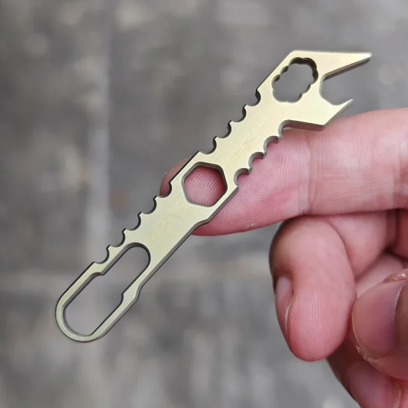Mini Stainless Steel Multi functional Interior Corner EDC Keychain Tool Outdoor Survival Emergency Portable Supplies
