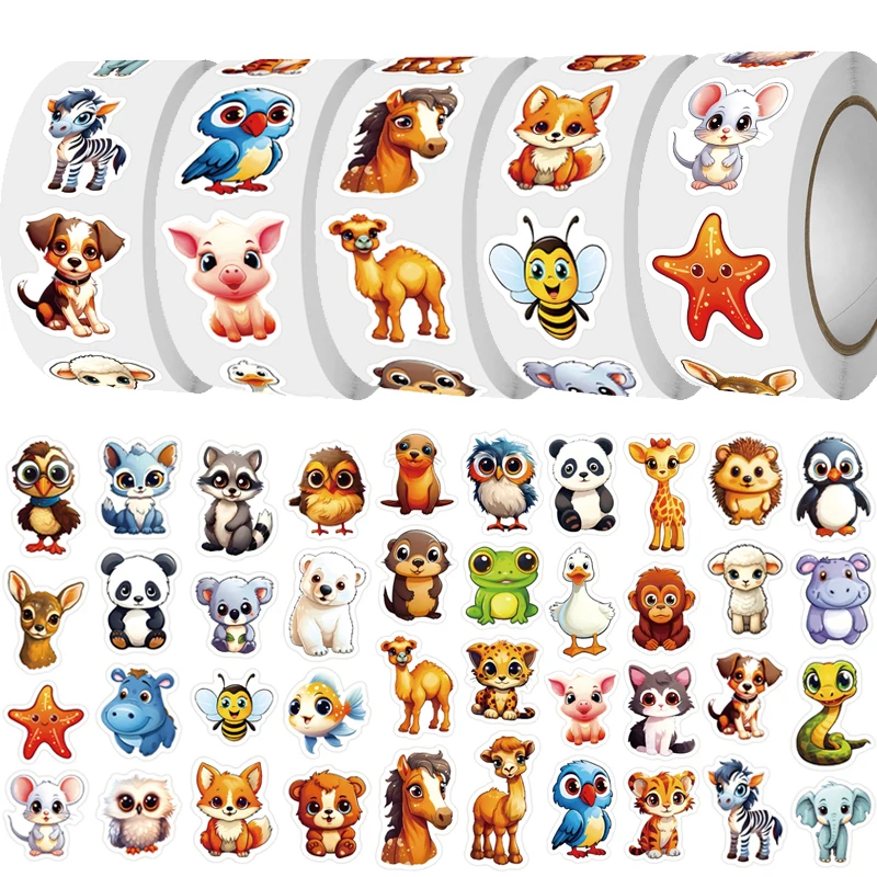 Animal Stickers Reward Rolls Ocean Forest Jungle Incentive Decal School Classroom Teachers Supplies Student Behavior Chart Gift