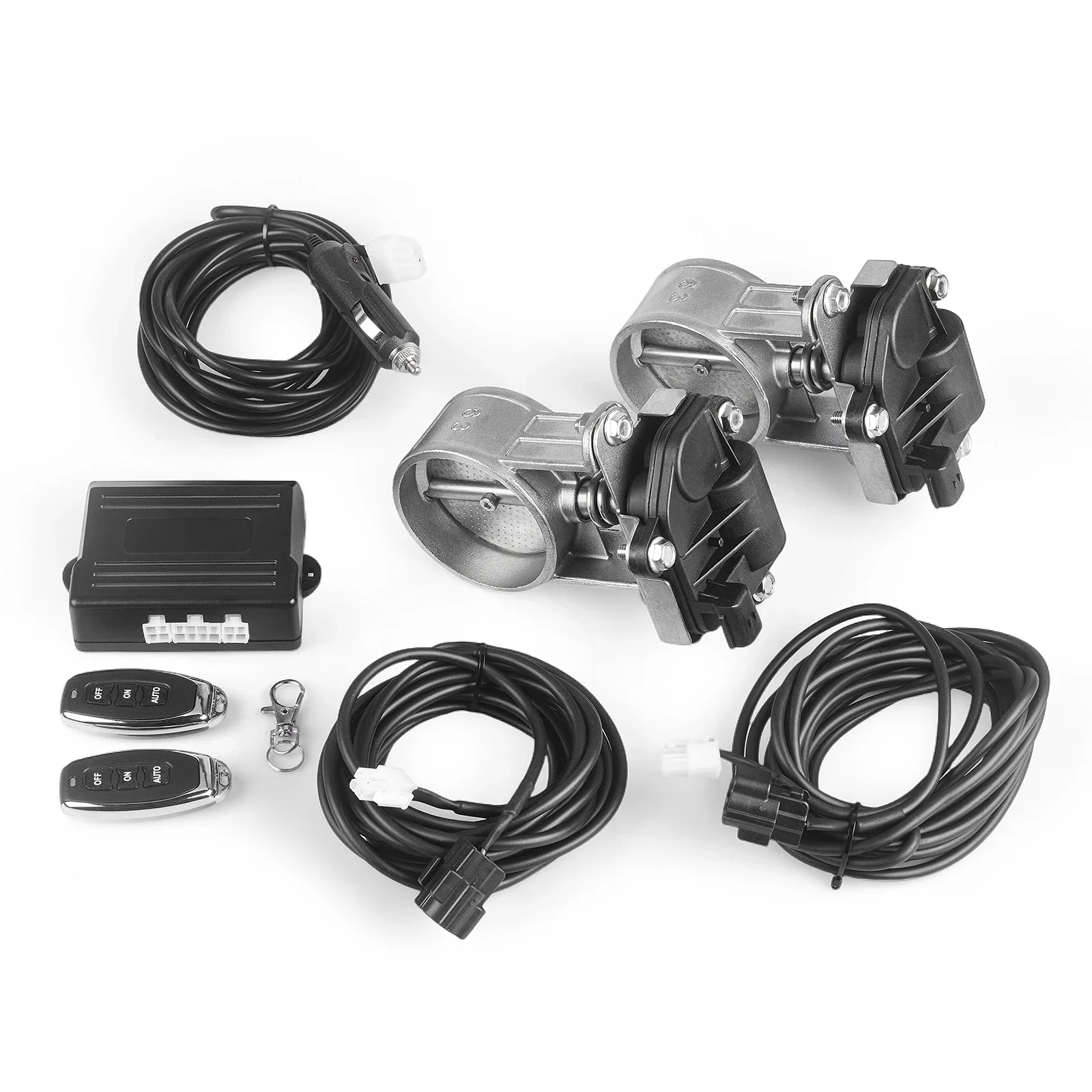 Universal Exhaust Control Valve Dual Set With Remote Cutout Control For 2