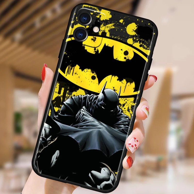 DC Comics Batman Phone Case For Apple iPhone 15 Ultra 14 13 12 11 XS XR X 8 7 Pro Max Plus mini Black Cover