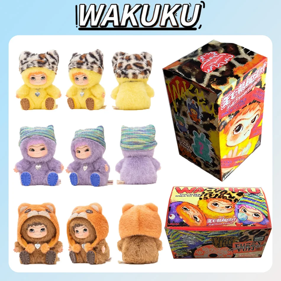 

Blind Box Doll WAKUKU Fluffy Trendy Party Series Generation 1 Wakuwaku Rabbit Plushie Generation 2 Action Figure