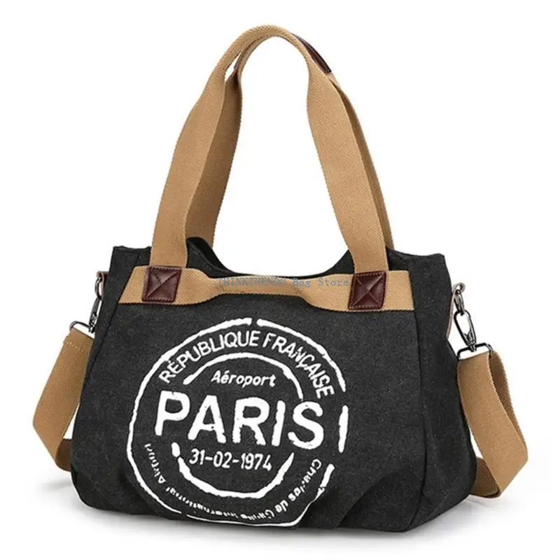 

340D Fashion Letter Print Crossbody Bag for Unisex Large Capacity Canvas Shoulder Bag