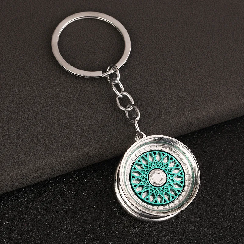 Creative Car Auto Metal Mini Wheel Rim Tyre Key Chain Key Ring 3D Miniature BBS Wheel Rim Model Keychain Popular