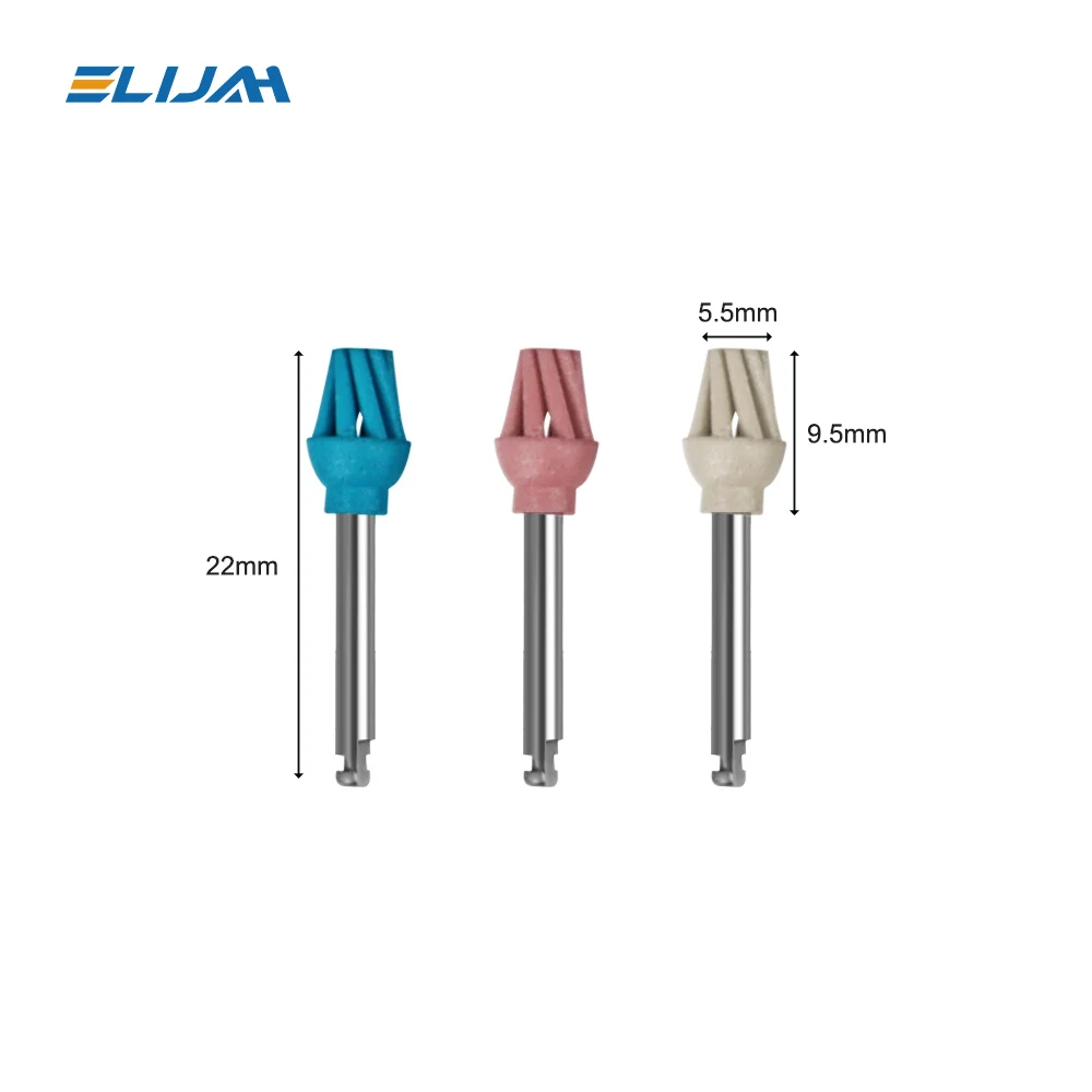 ELIJAH Dental Rubber Spiral Flex Polisher Golden/Silver Handle Dental Rubber Diamond Eagle Brush Kit Helicoid For Polishing Tool