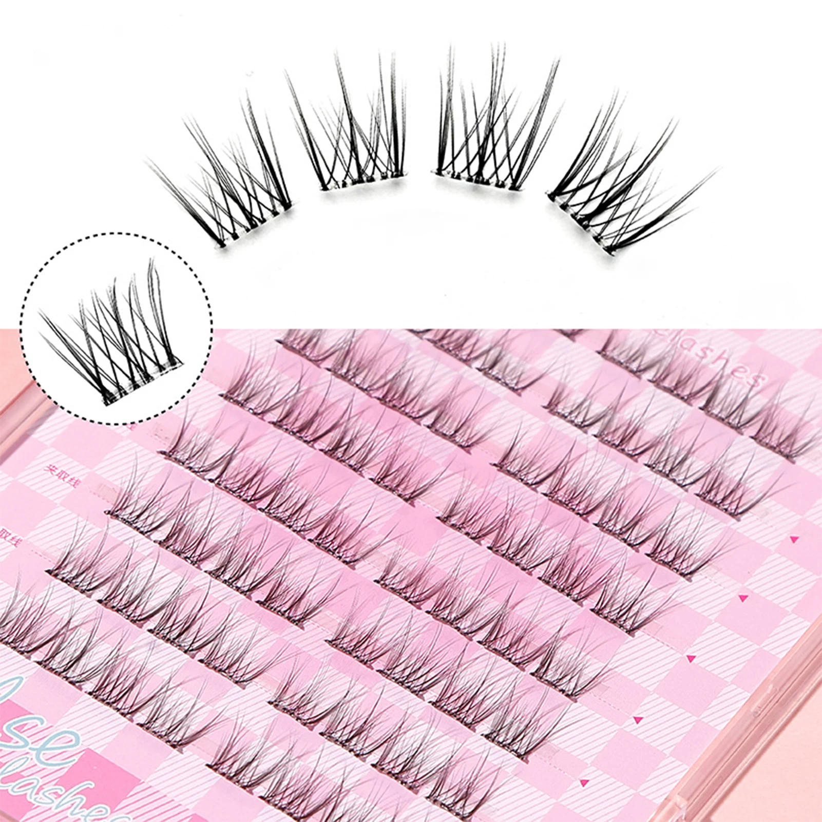 الغراء الحرة رقيق الرموش الصناعية الشباك الألياف السوداء جلدة نظرة طبيعية رمش تمديد للجمال العين تأثيري أدوات ماكياج