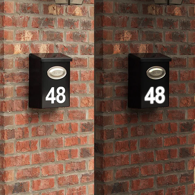 Car or House Door Street Address Mailbox Number Digits Numeral Car Room Gate Vinyl Decal Reflective Stickers White view 3