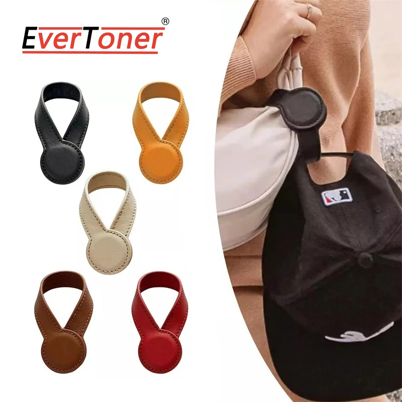 

EverToner Faux Leather Magnetic Hat Clip-Portable Wall-Mounted Bag Hanger for Hats Secure Magnetic Closure Stylish Design