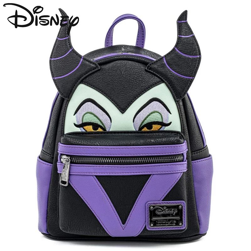 Disney PU Leather Maleficent Backpack Around Maleficent Women\'s Backpack Girls Casual School Bag Halloween Props Christmas Gifts