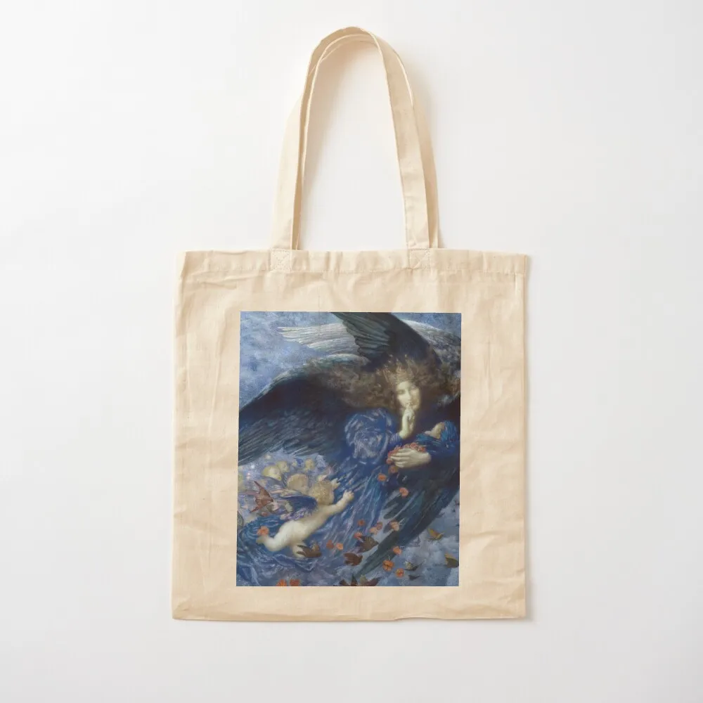 Night with her Train of Stars - Edward Robert Hughes Tote Bag shopper bag woman Women's shopping bag Canvas Tote