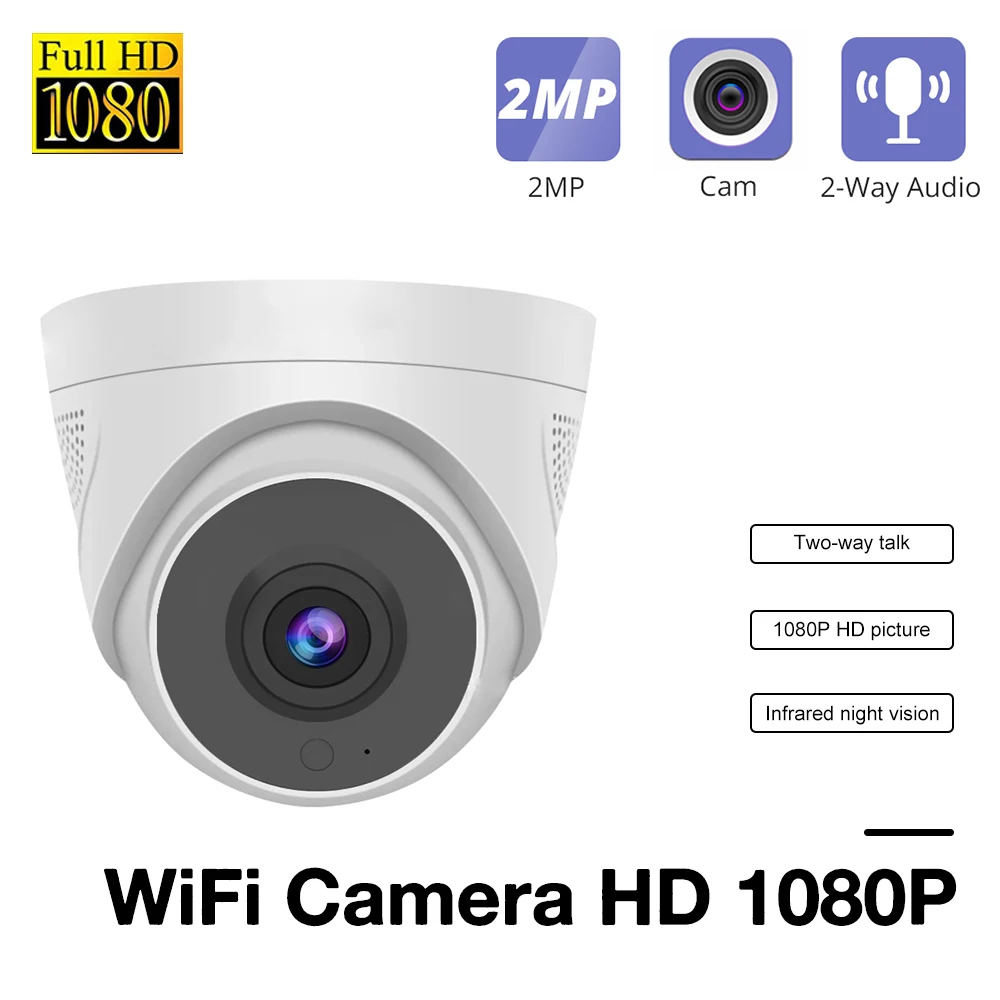 Cámara IP HD 1080P para interiores, Monitor de seguridad para el hogar, WiFi, Webcam, detección de movimiento, videocámara de vigilancia inalámbrica, grabadora de vídeo