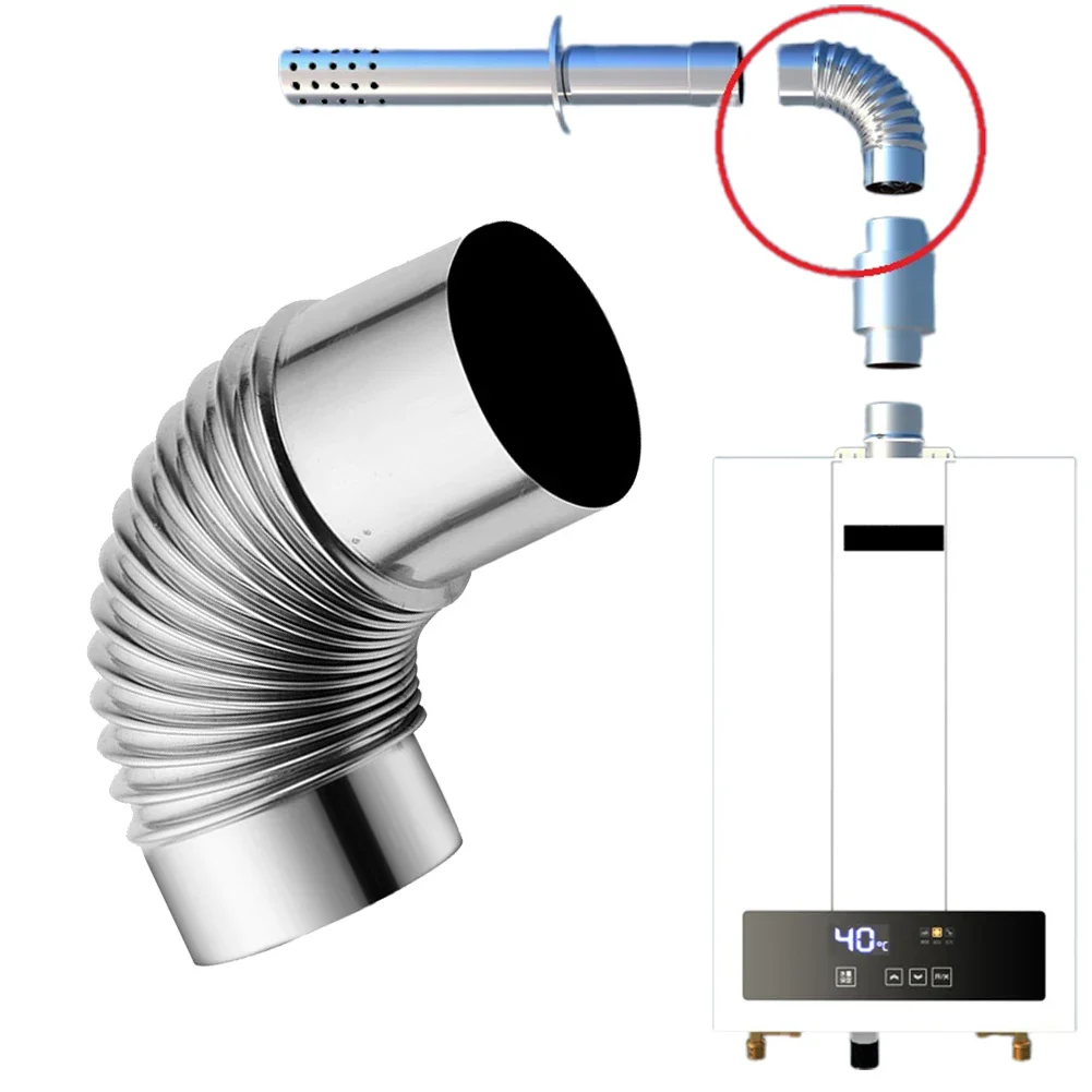 

Stainless Steel 90 Degree Elbow Chimney Liner Bend 90° Multi Flue Stove Pipe 50mm For Outdoor Camping Wood Stoves Chimney