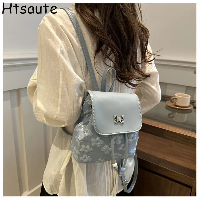 

PU Leather Backpack For Women Korean Style Flower Printed Travel Backpack Bags Male Business Backpacks Travel Bags Knapsack