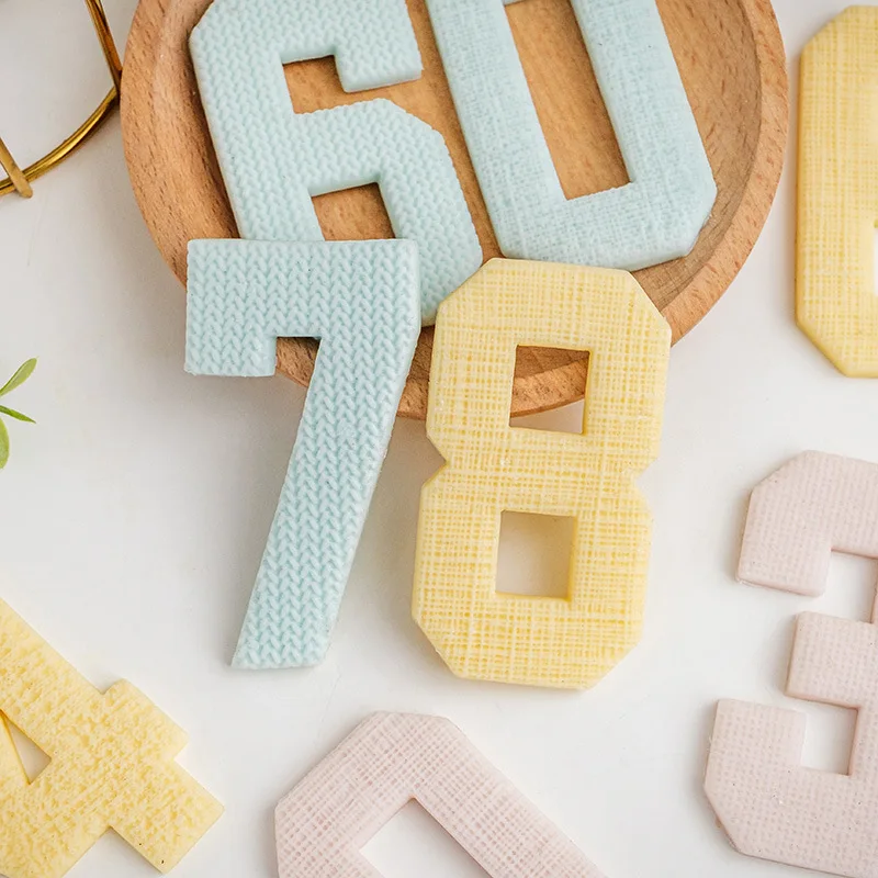 Number One to Nine Cookie Cutters Birthday Cake Decoration Molds Fondant Biscuit Plastic Moulds DIY Baking Tools