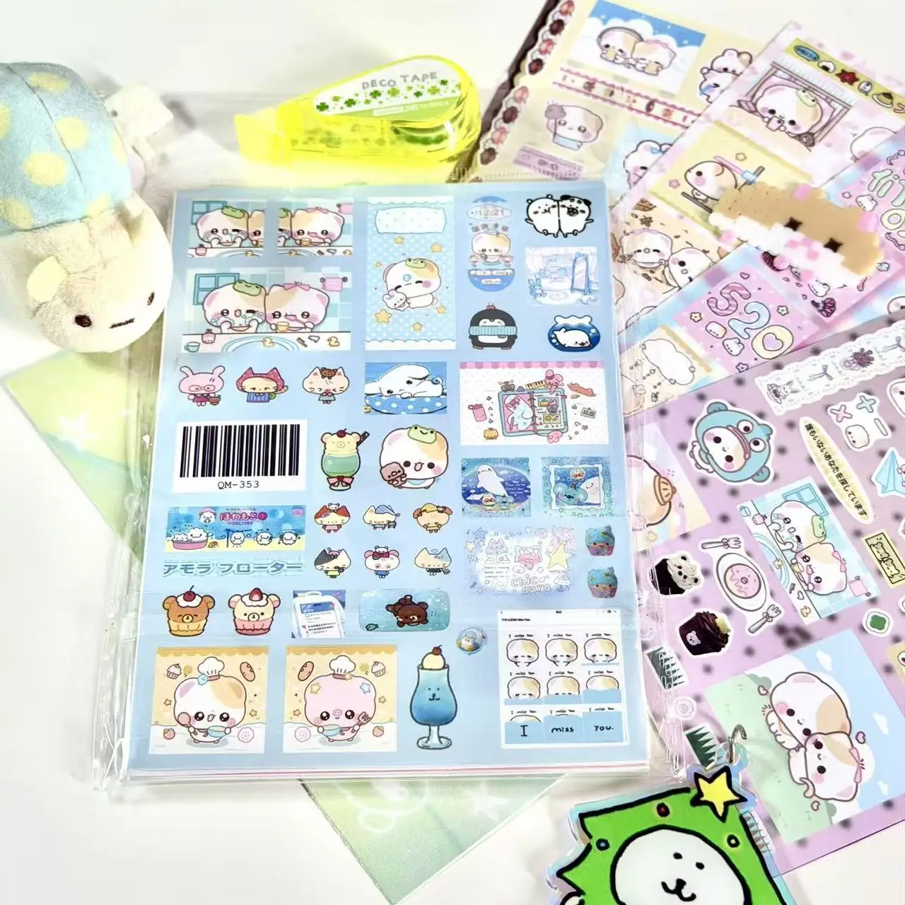 

16 наклеек с милыми медведями, новые пленочные стикеры, популярные милые наклейки в стиле Ins, периферийные материалы для коллажей, водонепроницаемые японские стикеры