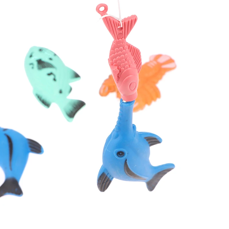 Vara de pesca magnética infantil, 1 peça, com 10 peixes pequenos aleatórios, banheira, piscina, brinquedo de pesca aquática, brinquedos interativos para pais e filhos