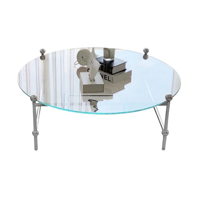

Customized balcony round coffee, Italian glass side , stainless steel sofa, several round, low coffee