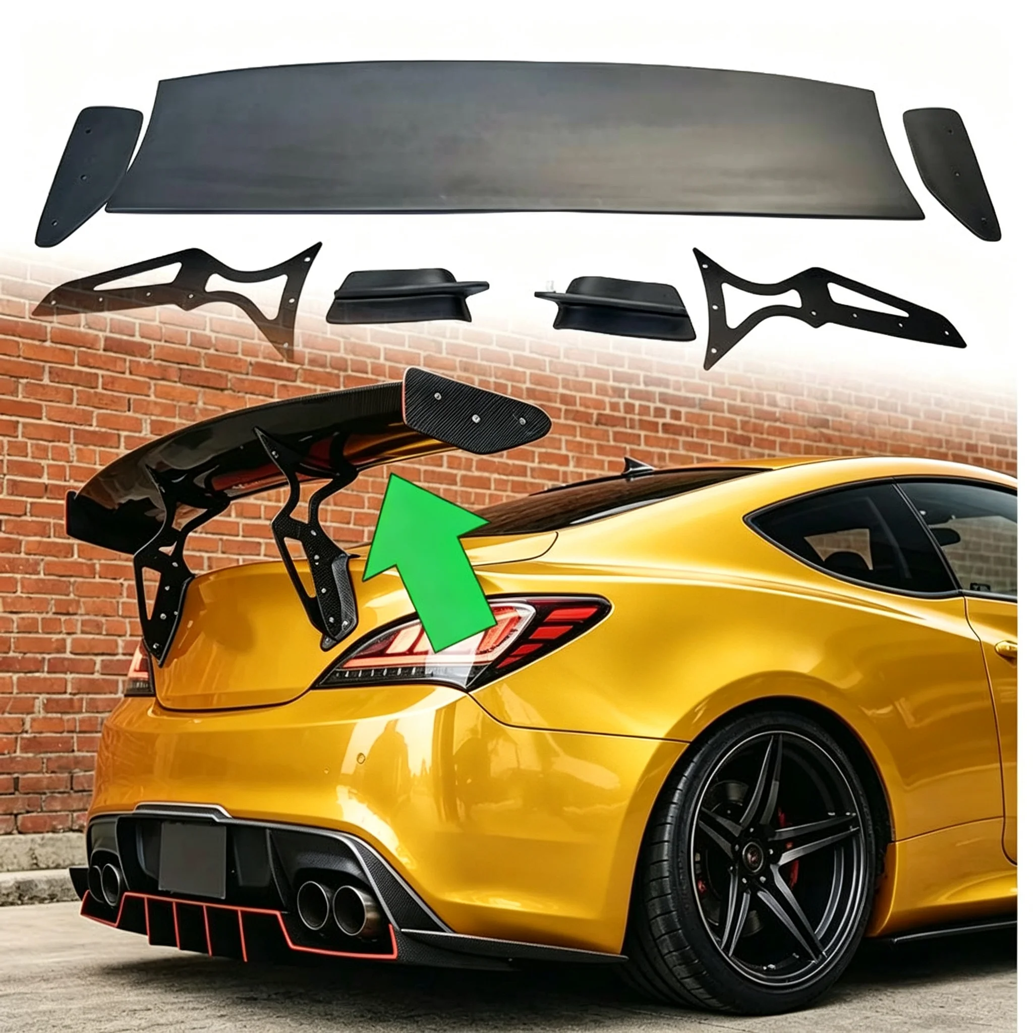 For 2009-2013 Hyundai Coupe BK 1.6m Large Rear Trunk Spoiler Wing Sporty Aerodynamic Boot Lid Lip Exterior Custom Upgrade Parts