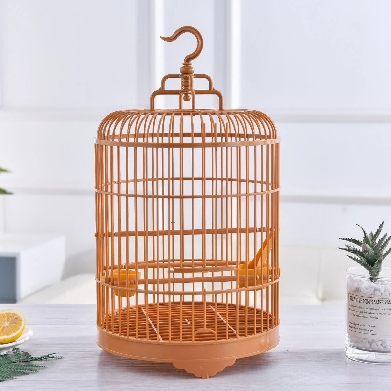 Bird Cage Plastic Assembly Pet Cage Display Cage 25cm Diameter Round Black Bird Peony Parrot White Eye Out Bird Cage