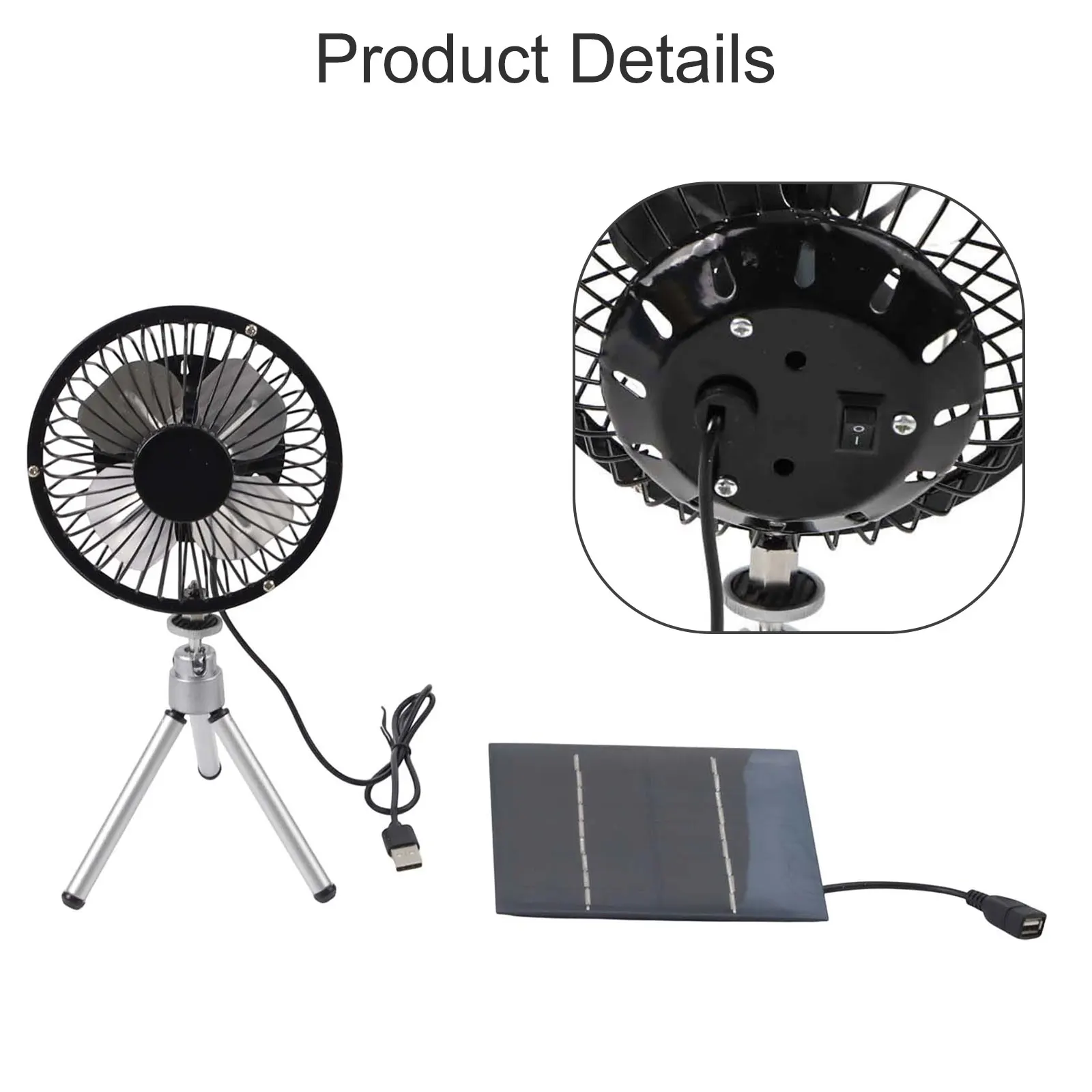 Camping Fan Dual Powered Fan For Picnics For Travel Adjustable Telescopic Stand Fan Camping Fan Adjustable Stand
