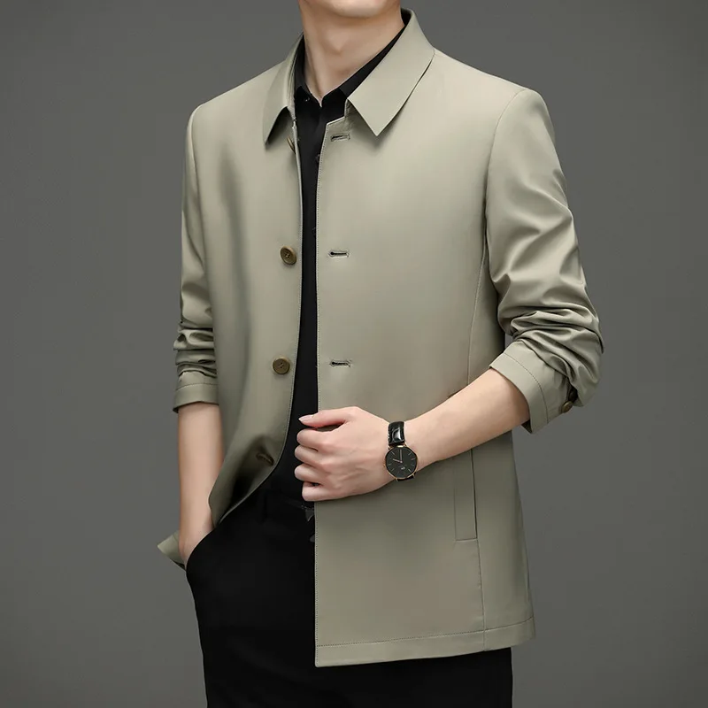 Jacket 2023 Spring and Autumn New Men's Polo Collar Fashion Casual Coat Middle Age Business Top