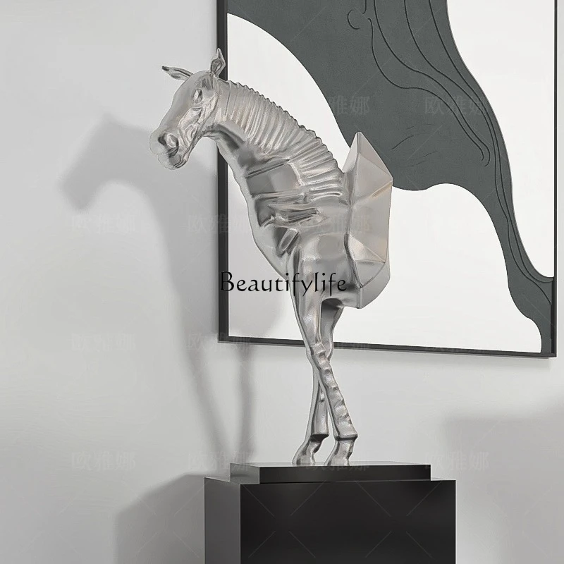 

Modern minimalist horse to success Abstract art horse ornament Living room high-end home decoration