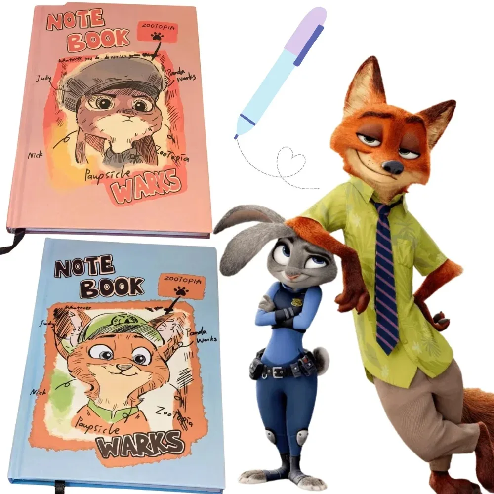 Zootopia 2 دفتر الكرتون الإبداعية صفحات ملونة مذكرات طالب عالية القيمة اللوازم المدرسية للبنين بنات جودي نيك مذكرة كتاب #2