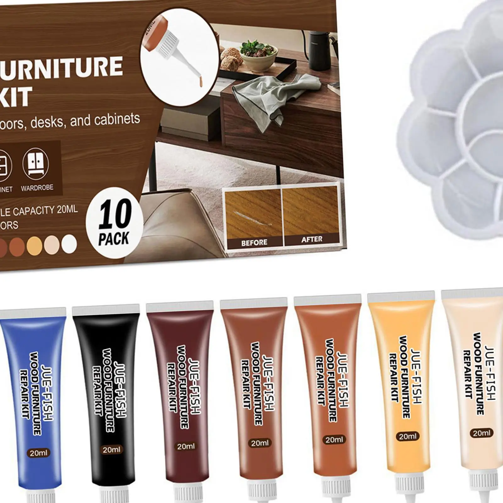 Furniture Scratch Cracks Hole Repair Kit Modern Pigment Wood Filler for Wooden Doors Floors Cabinets