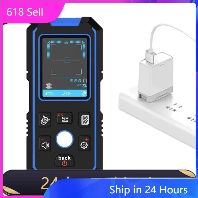 

NOYAFA NF-518 Metal Detector Backlit Black AC Wood Stud Finder Cable Wires Depth Tracker Undeground Wall Scanner LCD HD Display