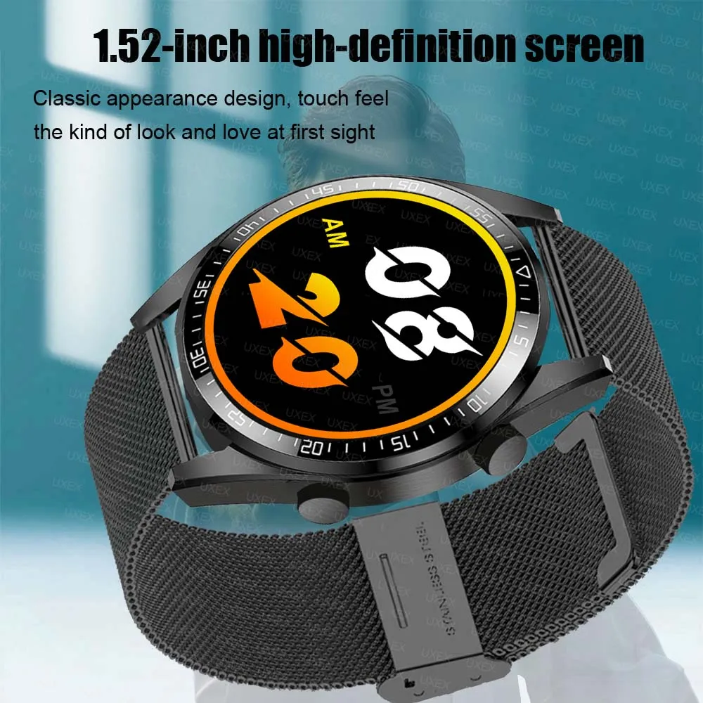 Smartwatch Biznesowy Męski Połączenia Bluetooth Ekran 1.52 Cala HD Monitorowanie Zdrowia Śledzenie Ruchu Prezent Świąteczny Zegarki Damskie