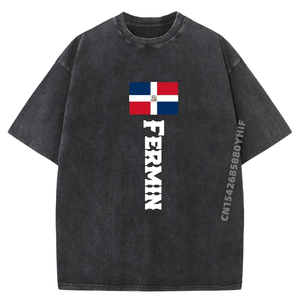 

Fermin Last Name Dominican Republic Funny T Shirts Classic Graphic T Shirts Mens Vintage Washed Clothes