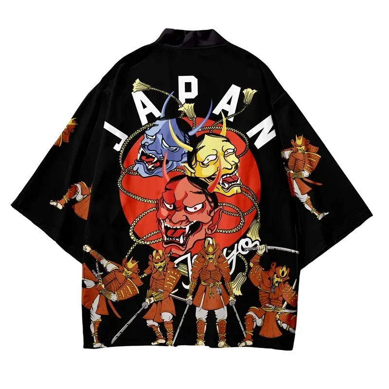 Cardigan Kimono da uomo Uomo giapponese Yukata Harakuju Abiti asiatici giapponesi Costume da samurai Anime Kimono Streetwear