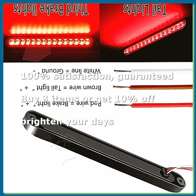 LED Trailer Tail Light 2Pcs 10Inch 15 LED Stop Turn Signal Brake Bar Strip for Heavy Duty Boats Trucks
