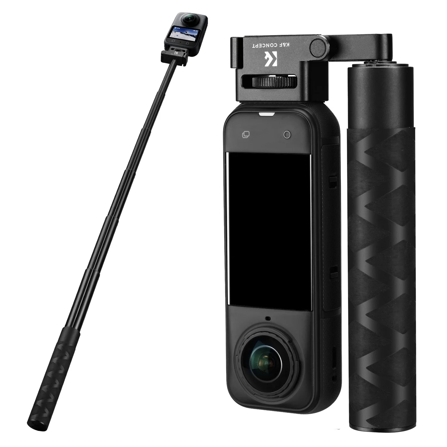 k-f-concept-折りたたみ式セルフィースティック-insta360-x5-x4-x3-dji-osmo-360対応-925cm-364インチ-アルミ合金製延長ロッド-インビジブルポール