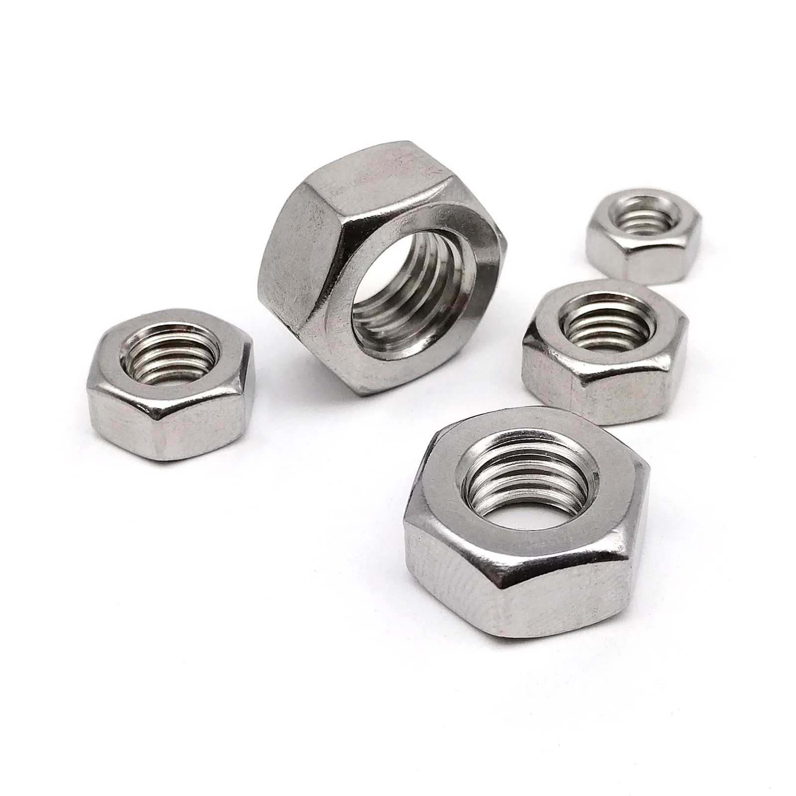 5/10/50pcs Left Hand Thread M3 M4 M5 M6 M8 M10 M12 DIN934 304 Stainless Steel Reverse Rotate Hex Hexagon Nut