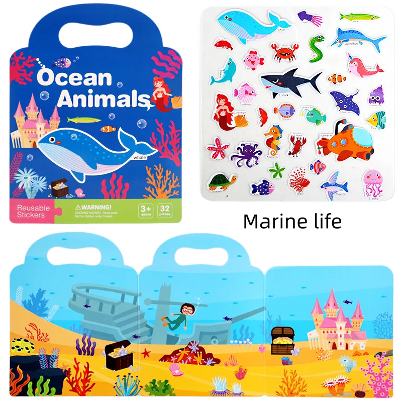 Reusable Toddler Sticker Book 6 Pack Educational Activity Set_voghion.com